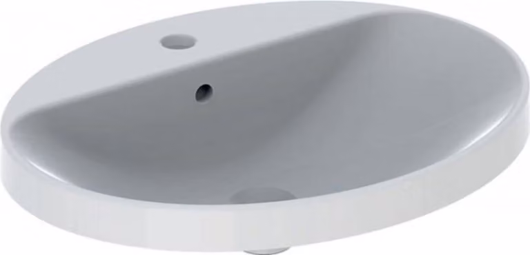 Geberit VariForm lavabo à encastrer ovale, 600x480mm, avec trou pour robinet, avec trop-plein, 500.725.01.2, 500.725.01.2