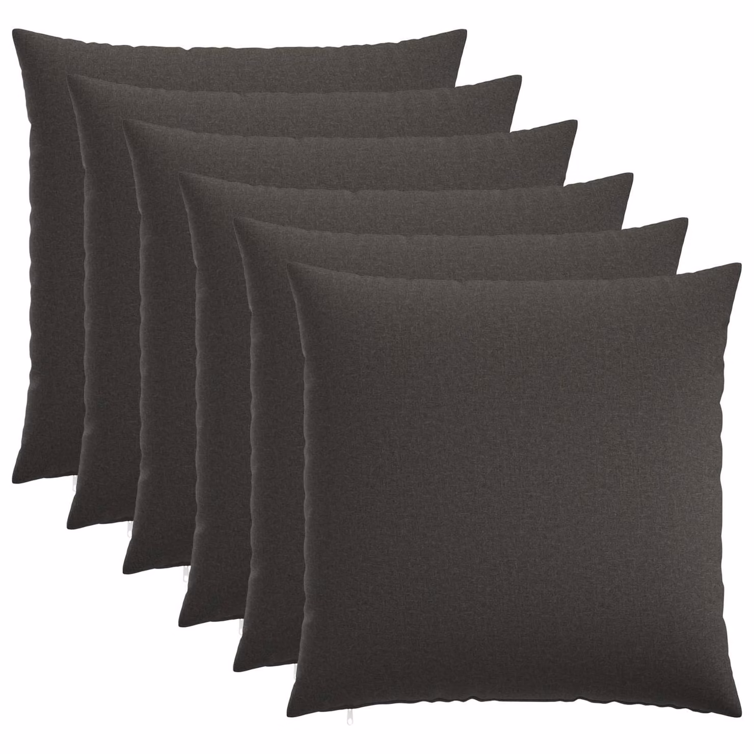 Set di 6 federe vidaXL HEERLEN in tessuto poliestere, colore grigio antracite, 70 x 70 cm