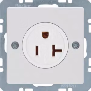 Presa Berker 41686089 con spina di sicurezza "USA/CANADA" NEMA 5-20 R bianco polo, completa di Berker Q.1/Q