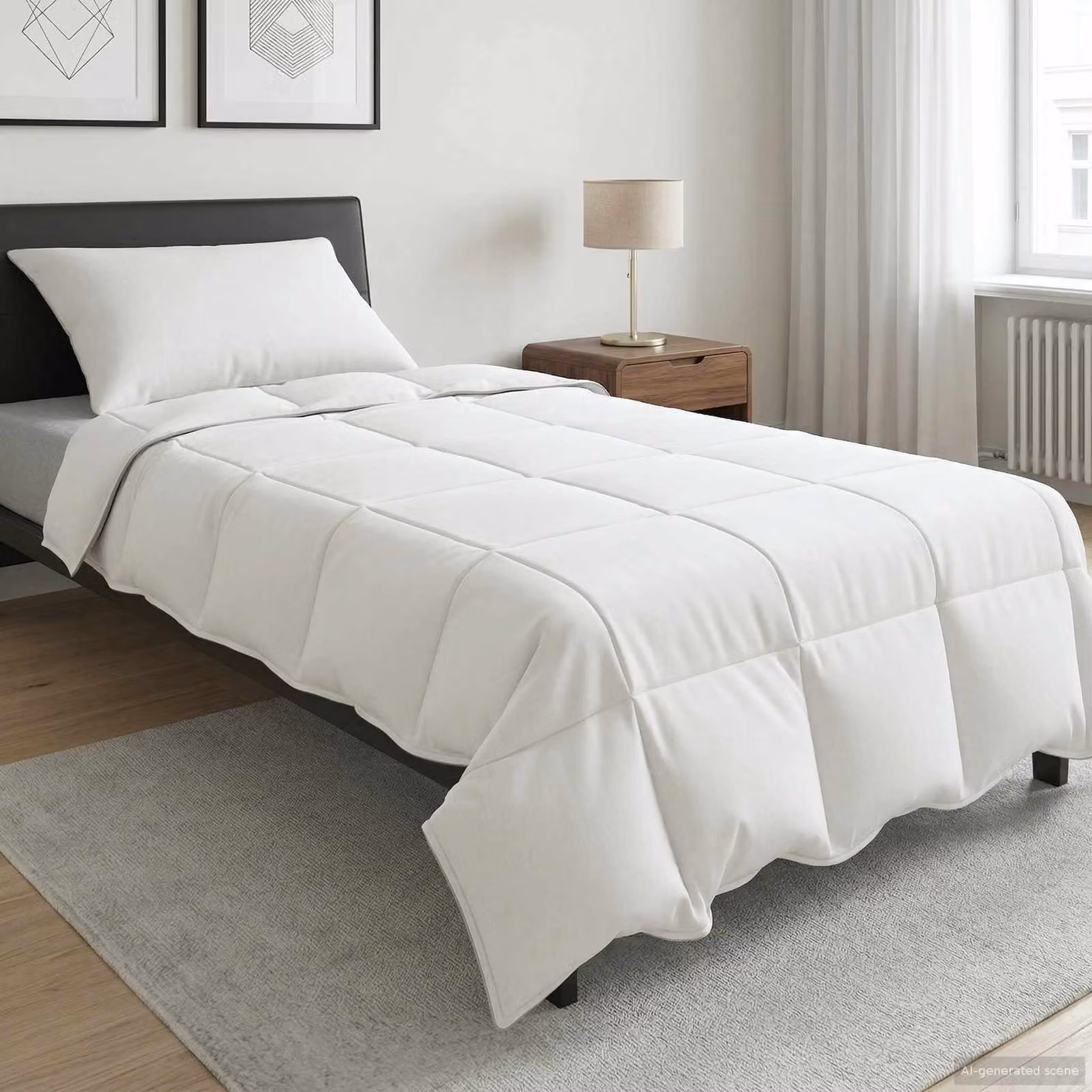 Piumino estivo vidaXL in fibra di bambù bianco 155 x 200 cm