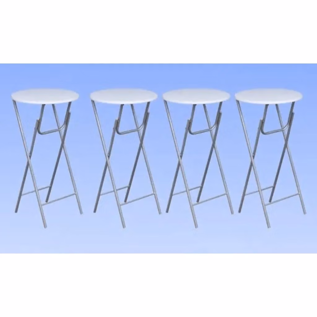 Set di 4 tavoli da bar moderni con ripiano rotondo in MDF bianco e struttura in metallo CFW5168389