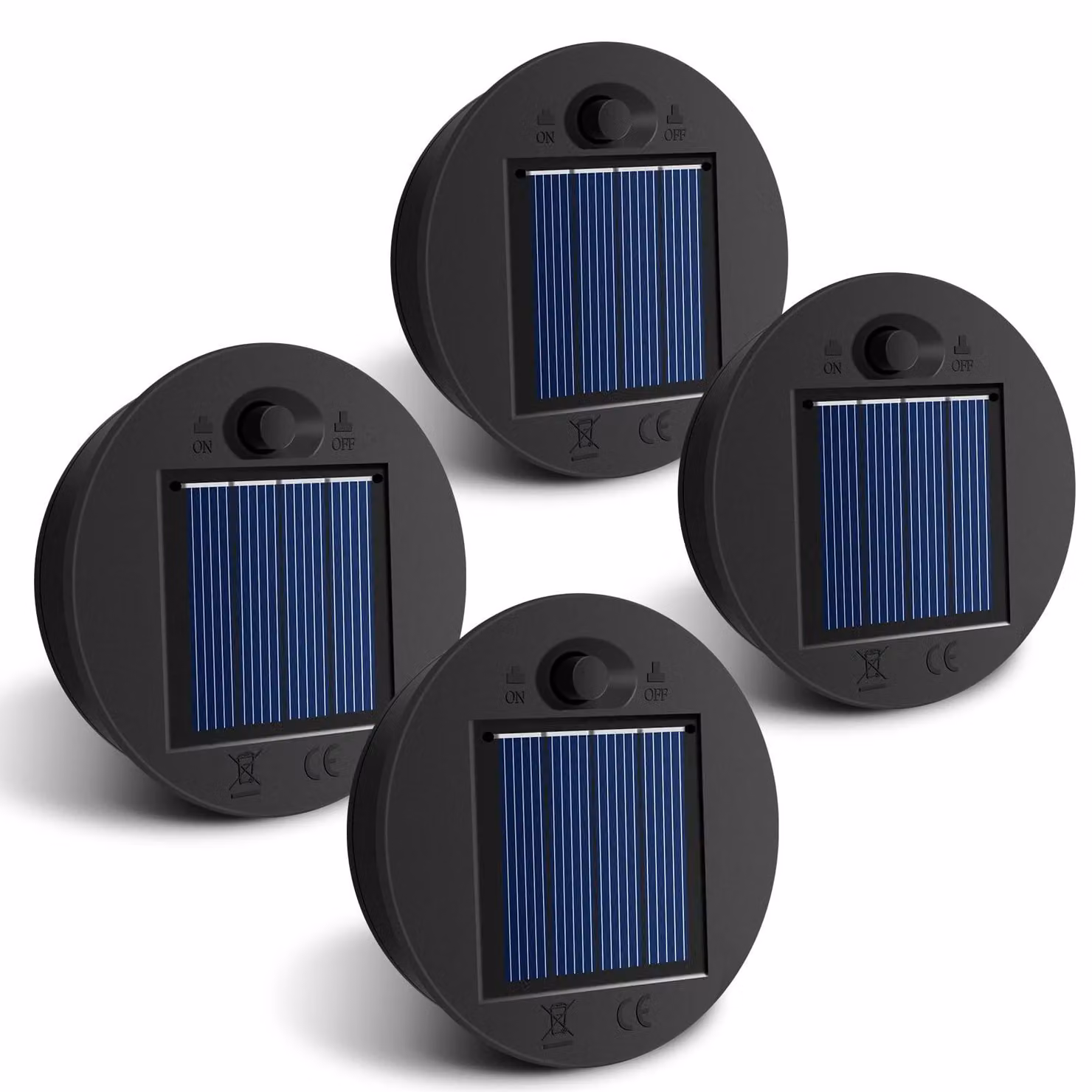 Ricambi per lampade solari, confezione da 4 pezzi, diametro 7 cm, LED, grado di protezione IP65