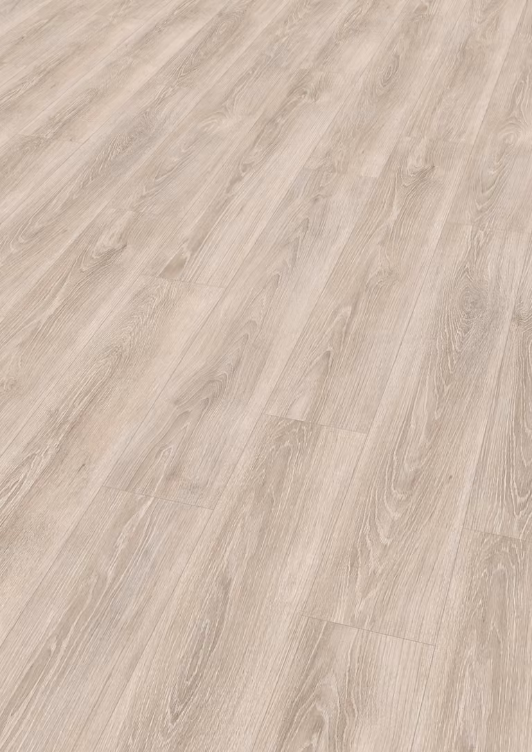 Pavimento laminato EGGER NatureSense* EL2160, finitura Newport, legno di quercia chiaro-grigio, dimensioni 1292x193x7 mm
