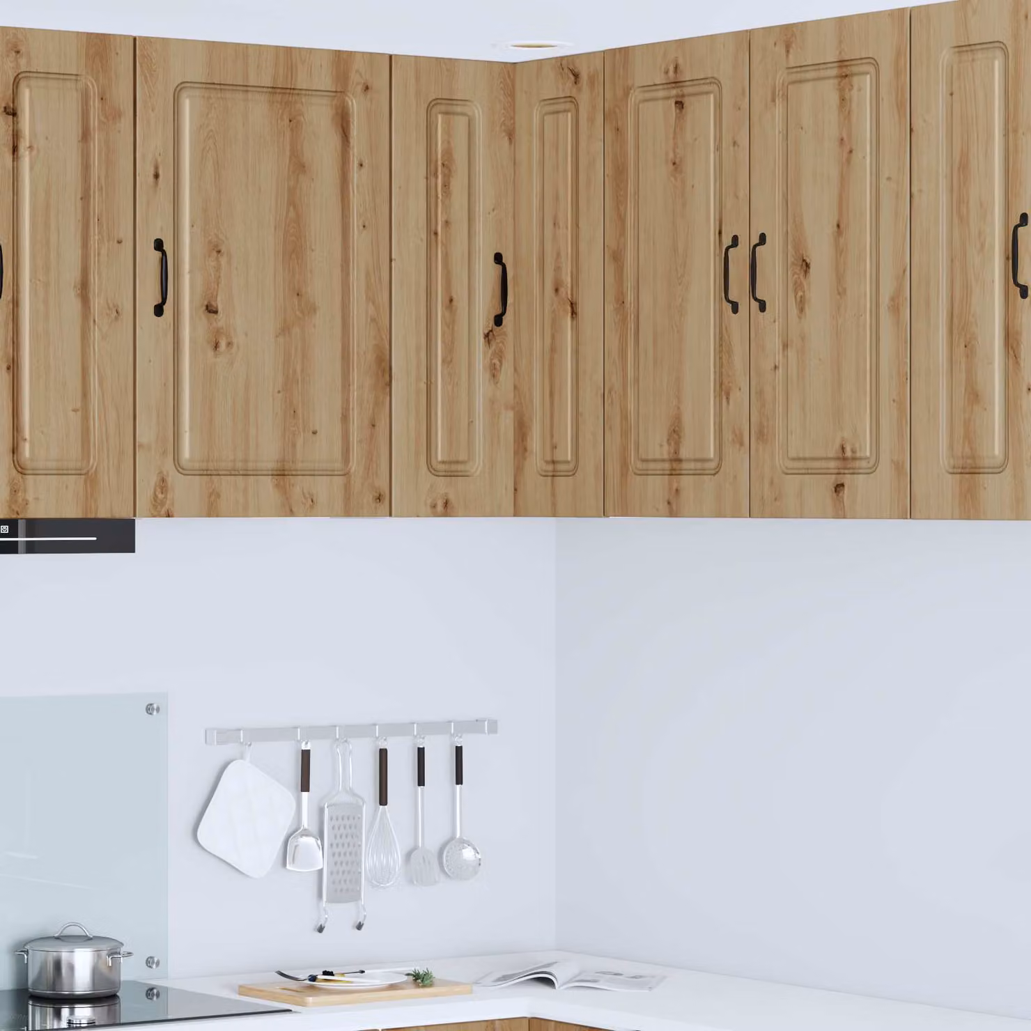 Mobile pensile da cucina vidaXL Kalmar in rovere marrone con ante a battente e ripiani interni L: 80 cm, P: 57 cm, H: 57 cm