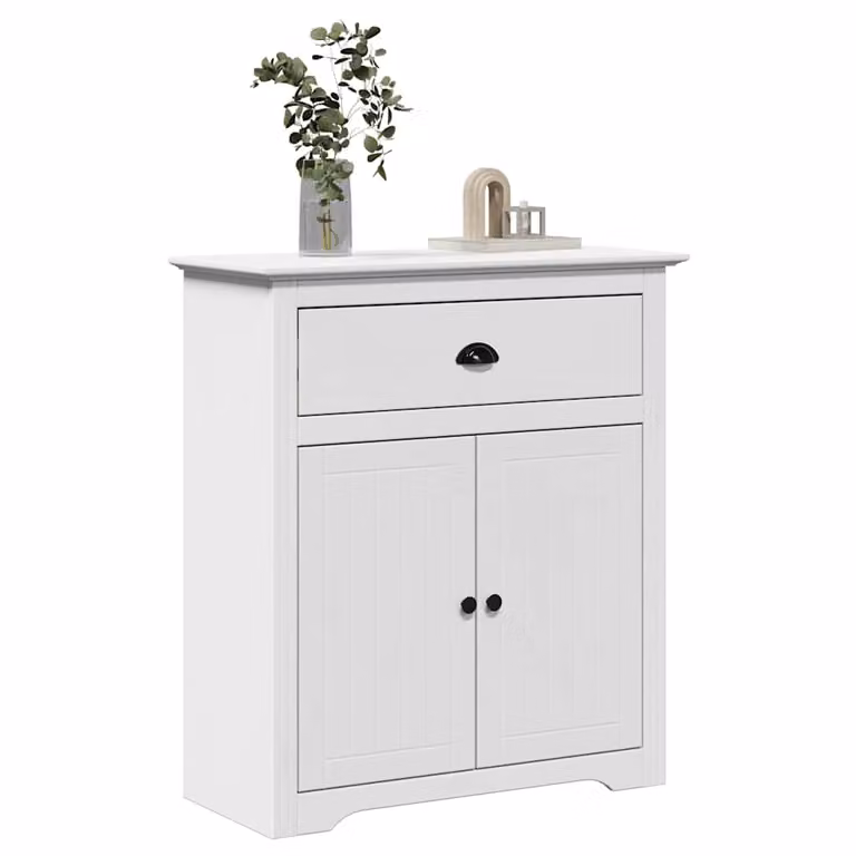 Mobile da ingresso vidaXL BODO bianco in legno e metallo L: 80 cm, P: 35 cm, H: 90 cm