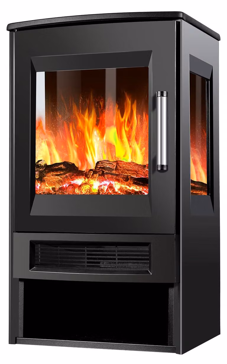 Ikodm, caminetto elettrico da 900/1800 W con 8 colori di fiamma e 5 livelli di luminosità