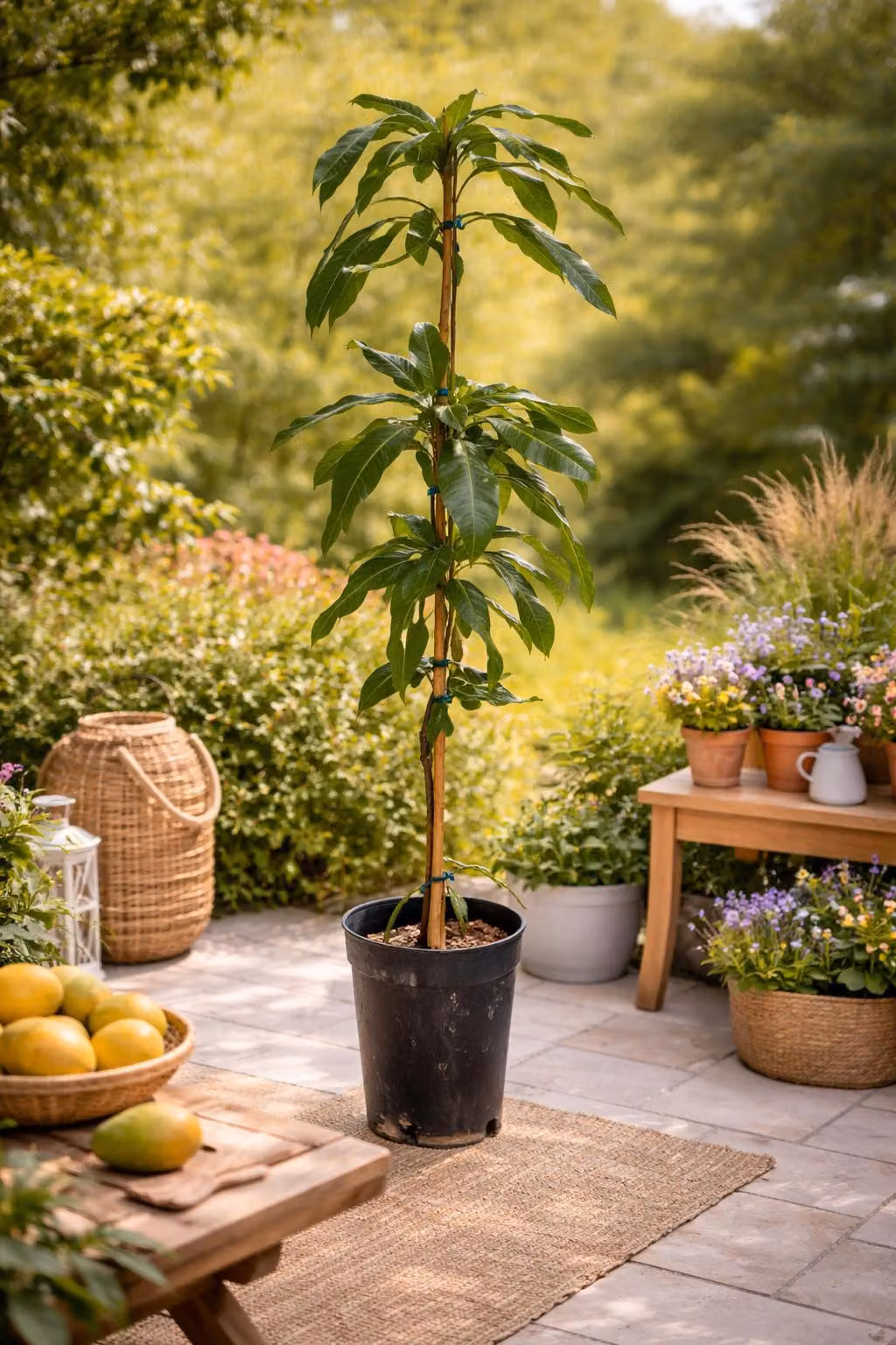Pianta di mango Tommy Atkins 140-180 cm - innestata, Mangifera indica, grande pianta in vaso, tropicale, albero da frutto per giardino e terrazzo