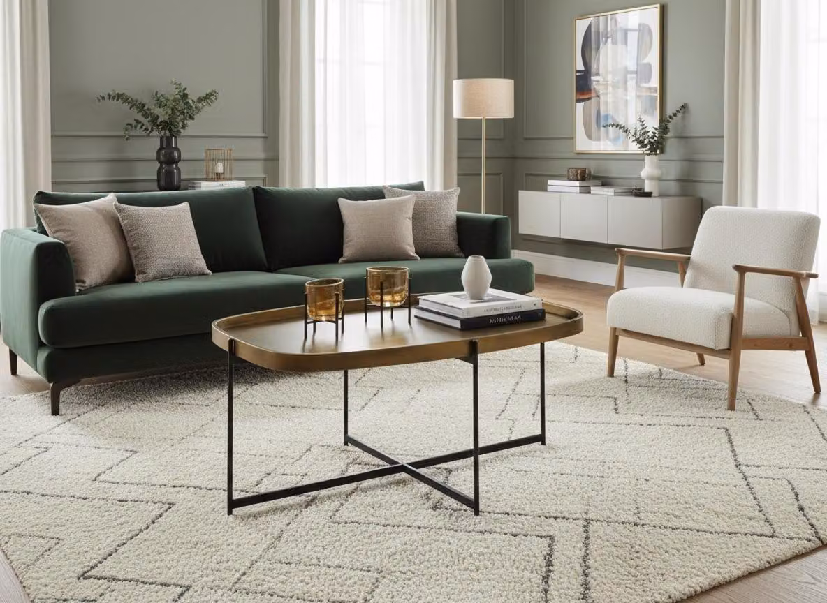 Tavolino da salotto moderno, minimalista, marrone, elegante, di classe, confortevole