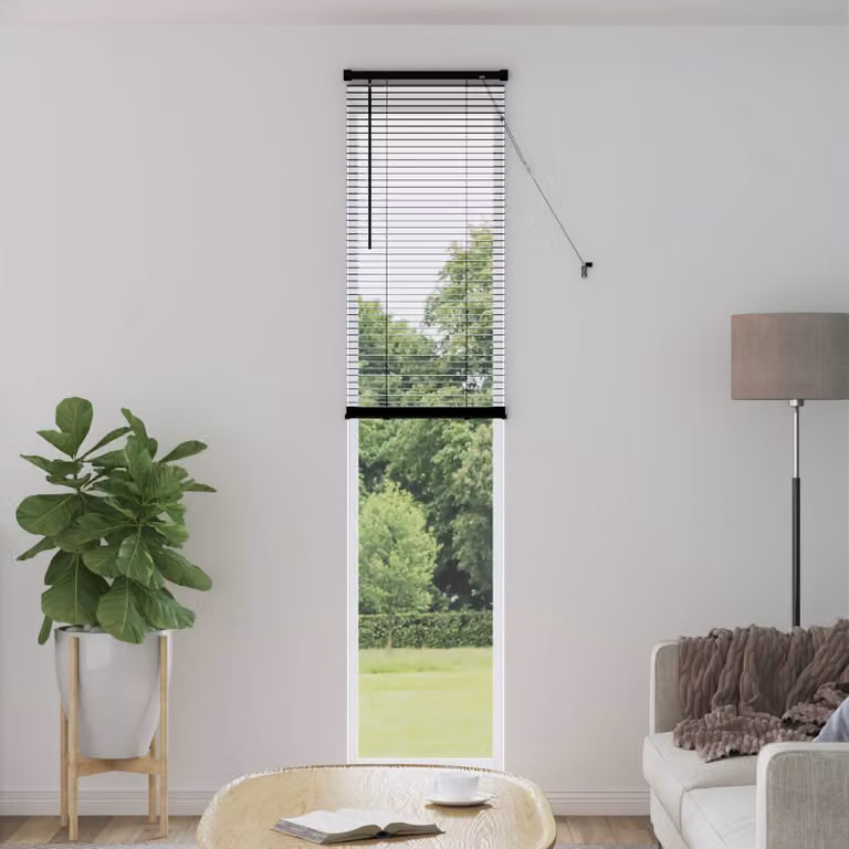 Tenda Veneziana vidaXL in PVC Nero, L: 40 cm, H: 213 cm, Larghezza delle lamelle: 25 mm