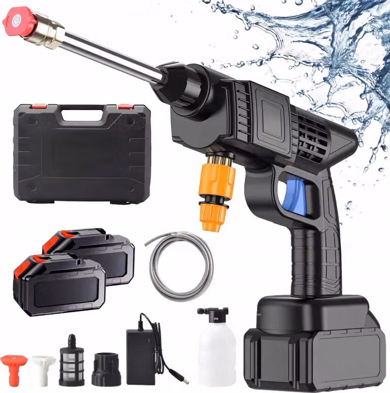 Idropulitrice A Batteria 30 Bar 2X Batterie 21V Ugello Multifunzione