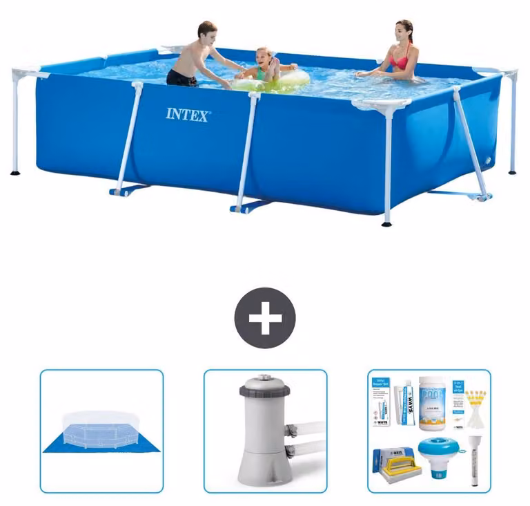 Piscina fuori terra rettangolare - 300x200x75 cm - composta da 4 elementi - modello S21256