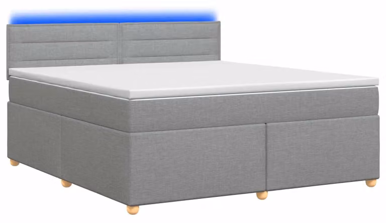 Letto a molle con materasso grigio chiaro 140 x 190 cm in tessuto