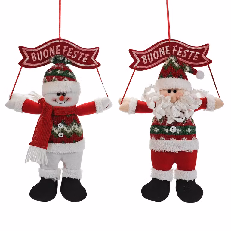 Decorazione Dietroporta Natalizia Buone Feste Vestiamo Casa Rosso Altezza: 38 cm