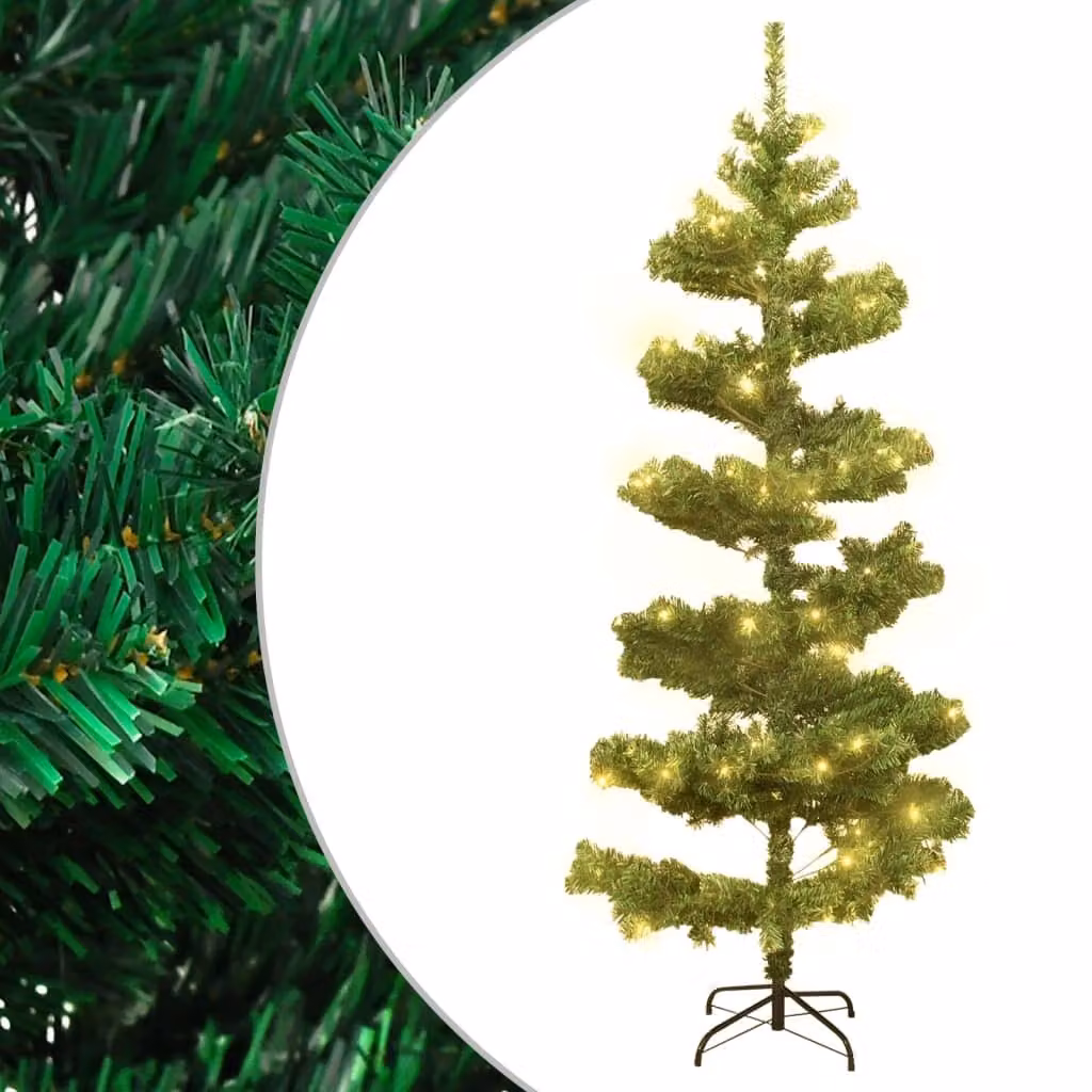 Maison Exclusive - Albero di Natale a spirale, illuminato e con supporto, colore verde, altezza 150 cm