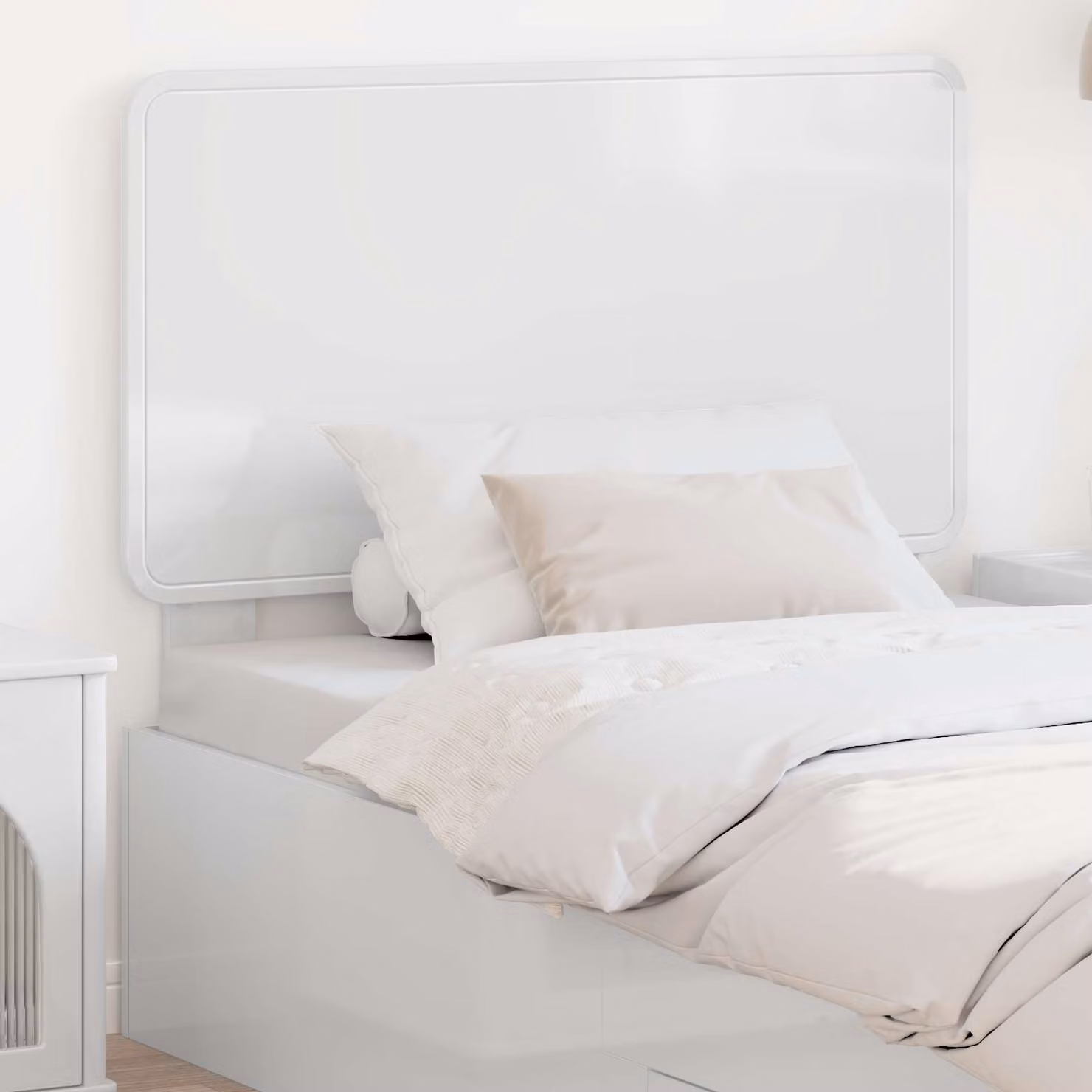 Testiera per letto moderna vidaXL in legno ingegnerizzato bianco lucido