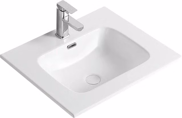 Consolle LINPH con vasca centrale in ceramica Bianco lucido L: 106 cm