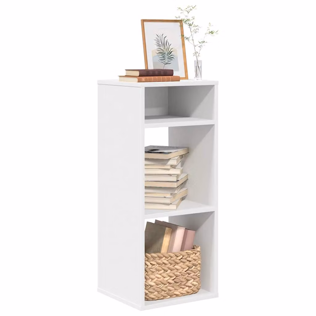 Libreria a parete vidaXL bianca in legno e MDF con pannello posteriore L 34 cm, P 31 cm, H 80 cm