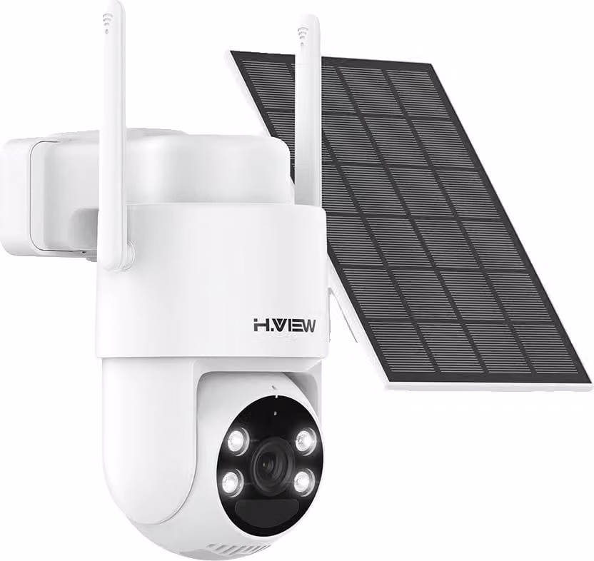 Telecamera wireless per esterni, risoluzione 3MP, angolo di visione di 90 gradi, alimentazione a batteria, audio bidirezionale, alimentazione a energia solare