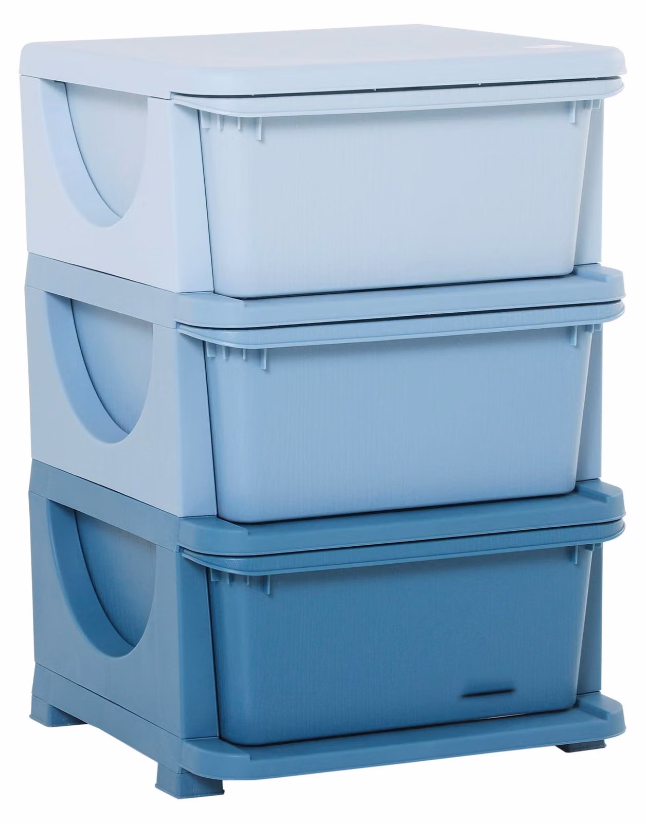 Cassettiera per Cameretta 3 Cassetti 37x37x56,5 cm in Plastica Blu