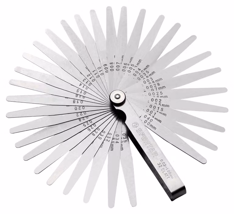 Calibro a sonda - Set da 32 lamelle - 0,03 - 1,00 mm - Sistema metrico e imperiale - Lamelle coniche