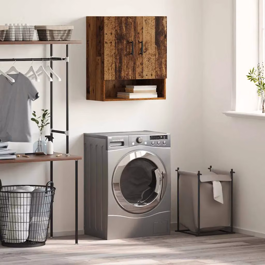 Mobiletto a muro moderno vidaXL in legno marrone con ante a battente e ripiani interni L/P/H: 60 x 31 x 70 cm