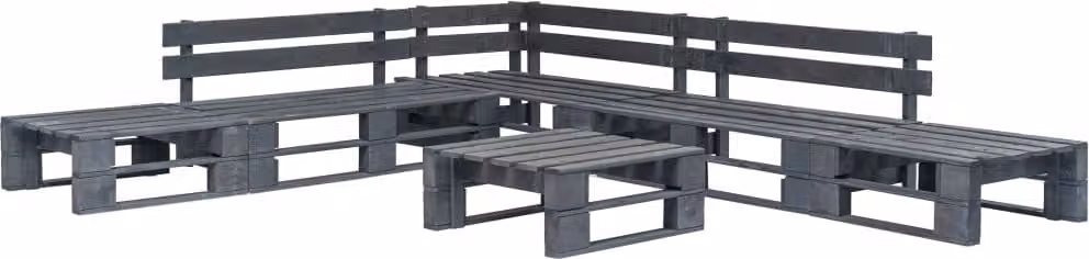 Maison Exclusive - Set da giardino composto da 6 pezzi in legno di pallet grigio