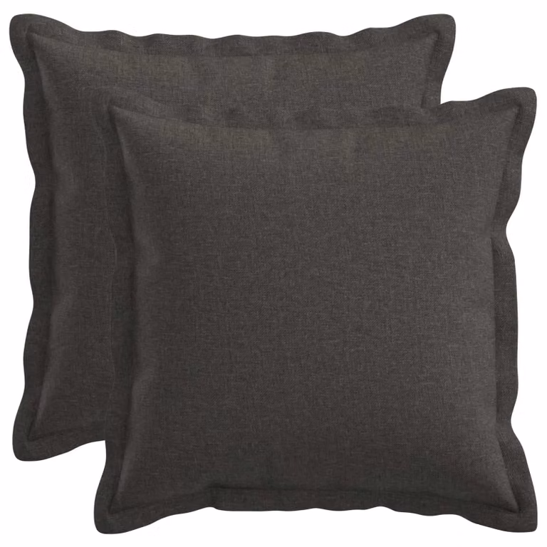 Set di 2 federe quadrate vidaXL HOUTEN in poliestere, Grigio, 35 x 35 cm