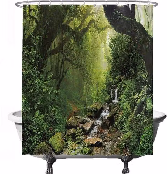 Tenda da bagno in cotone lavabile in lavatrice - 180 x 200 cm