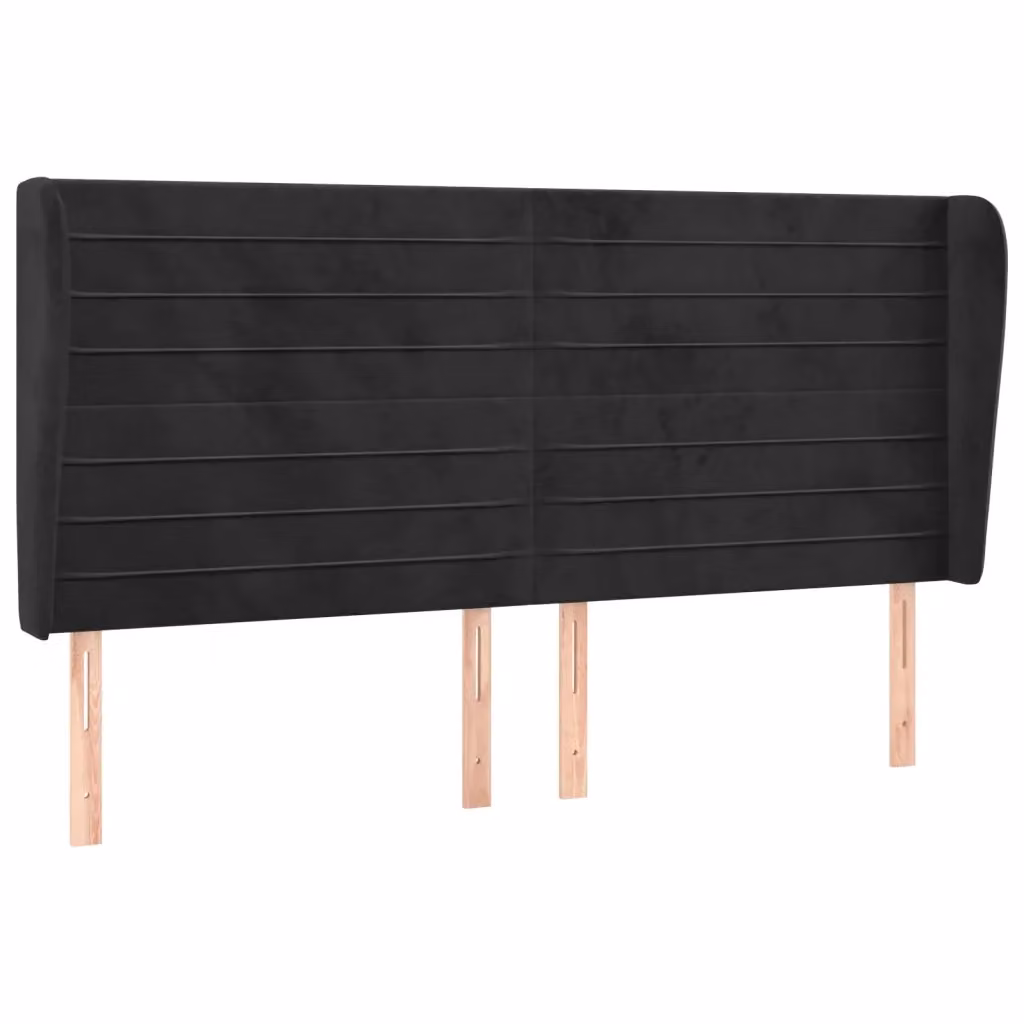Testiera ad orecchio vidaXL in velluto nero L: 203 cm, P: 23 cm, H: 118/128 cm – 2