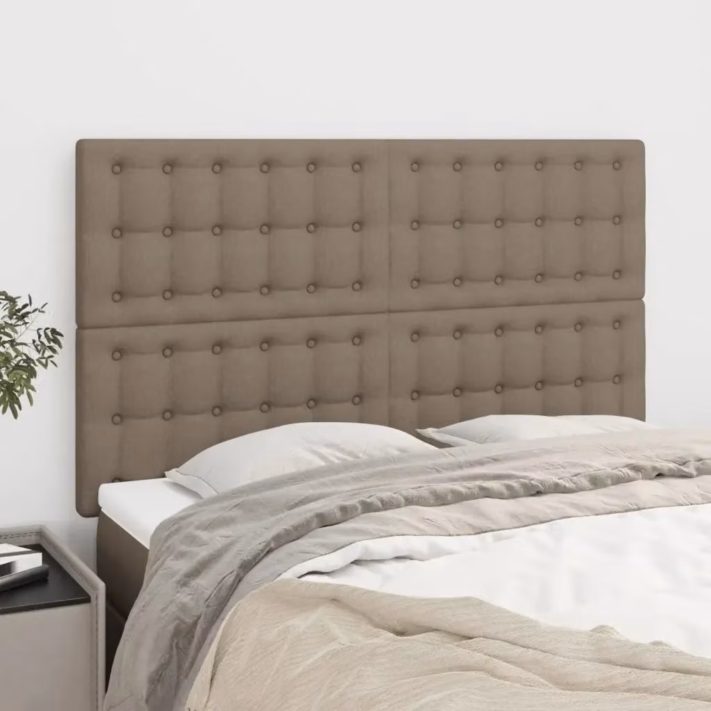 Testiera per letto imbottita in tessuto beige L: 144 cm, P: 5 cm, H: 118/128 cm – 2