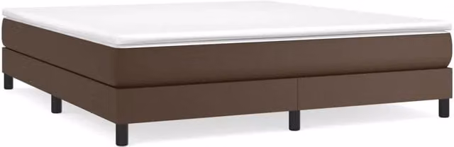 Letto matrimoniale moderno in similpelle marrone con rete a doghe arcuate L/P: 180 x 200 cm – 1