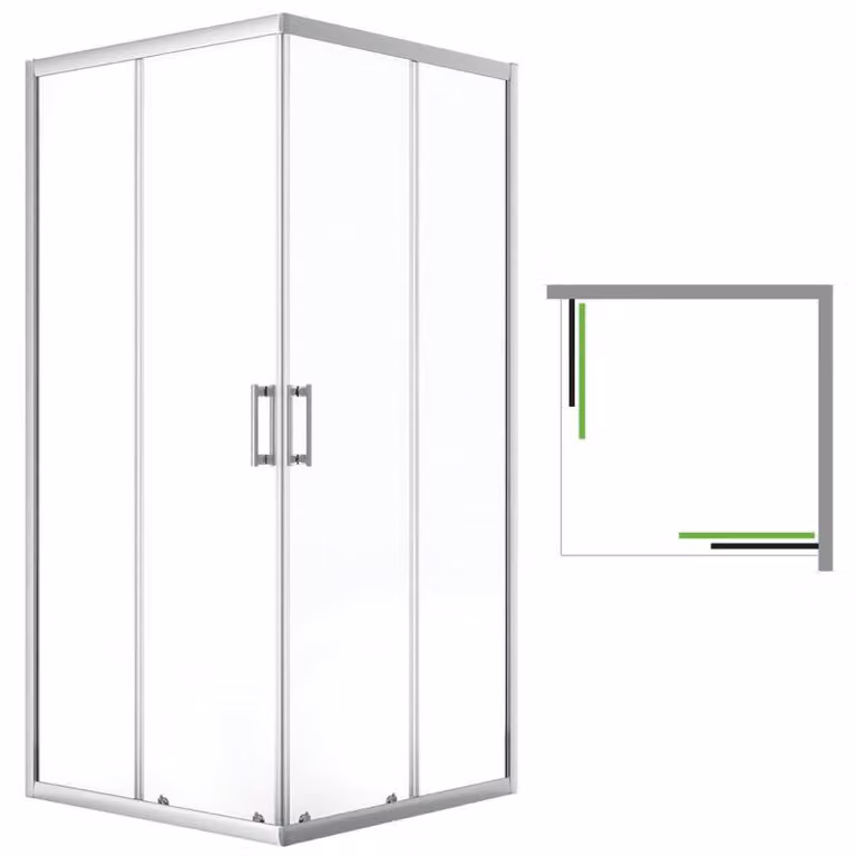 Laveo DESNA box doccia quadrato 80x80 cm JKD_086K