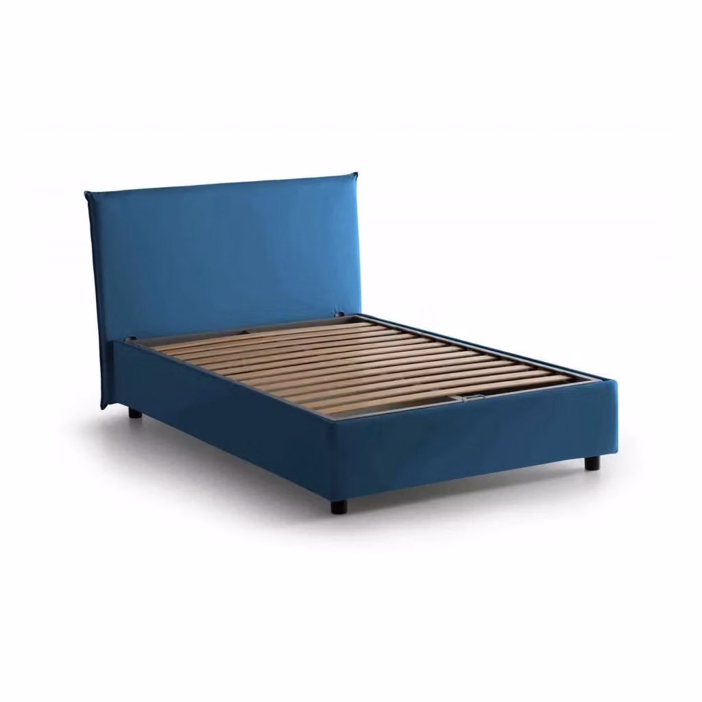 Letto Anissa Talamo Italia Piazza e Mezza Sfoderabile Blu L/P: 120 x 200 cm – 2