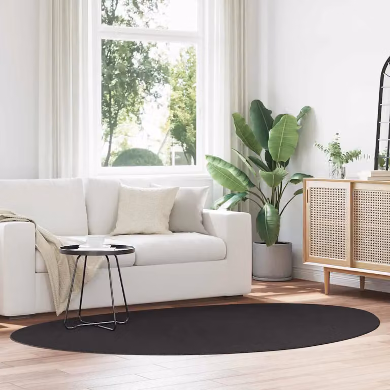 Tappeto moderno vidaXL HUARTE nero in poliestere, lavabile e antiscivolo, L: 160 cm x P: 230 cm
