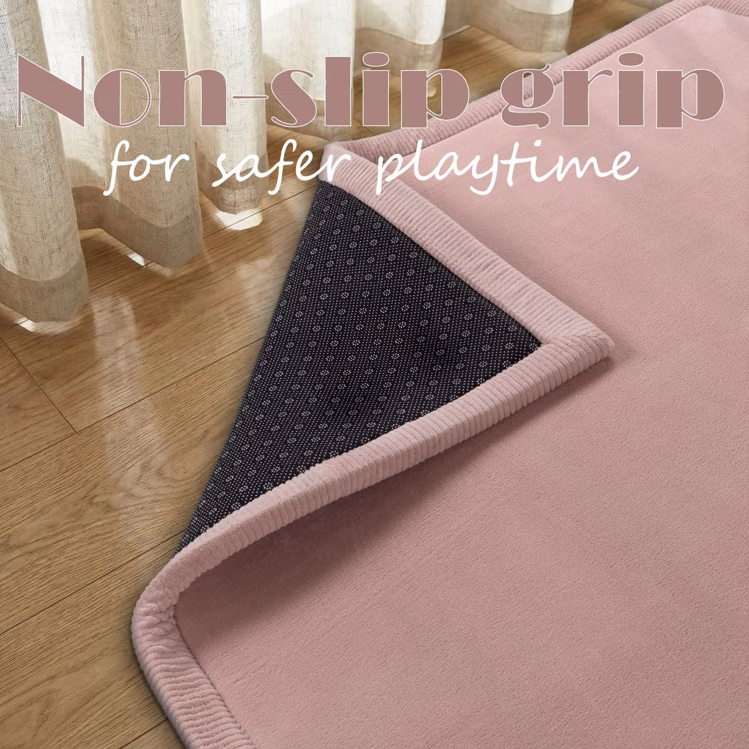 Tappeto lavabile per bambini Atami rosa L: 350 cm, P: 200 cm – 2