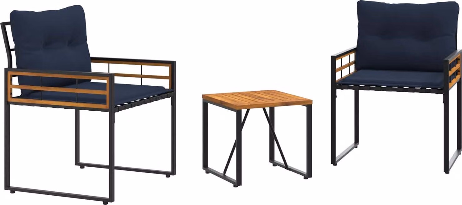 Set di Mobili da Esterno con cuscino 3 pcs Navy