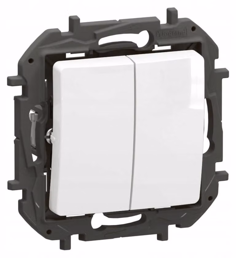 Legrand Nowe Niloe, interruttore a due sezioni, bianco, da incasso, modello NP2220WH