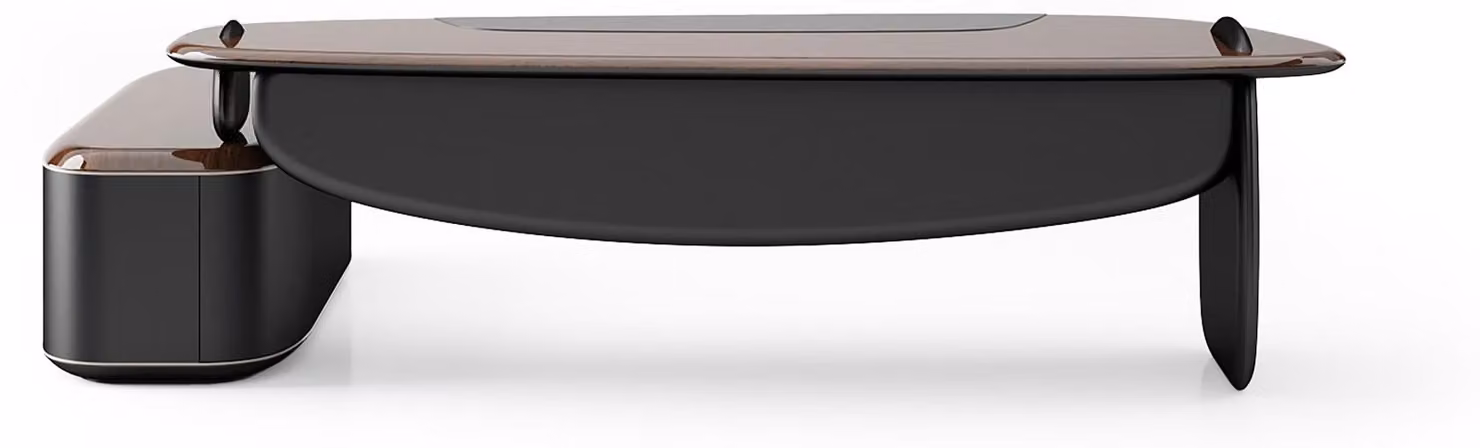 Brauner Holzschreibtisch im eleganten Design für Homeoffice