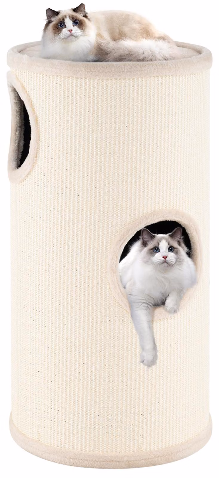 COSTWAY, tiragraffi per gatti a 4 piani, casa per gatti multistrato con pannello graffiante in sisal, comodo angolo relax, torre a forma di fusto, rifugio moderno