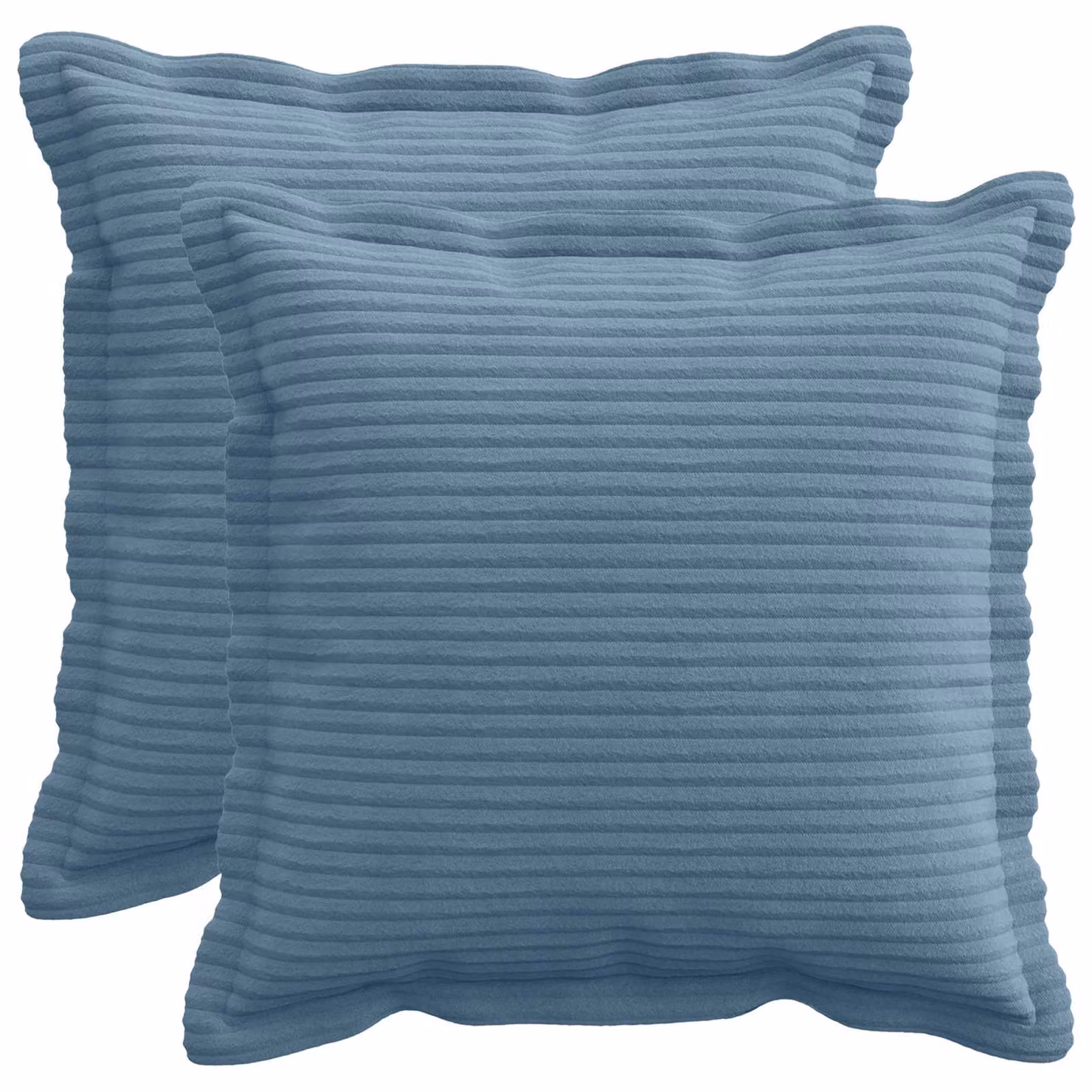 Set di 2 federe vidaXL HOUTEN in velluto a coste blu, L 50 x P 50 cm