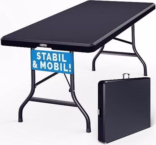 Tavolo da terrazza 183x76 cm, pieghevole, resistente alle intemperie, per 8 persone, tavolo da balcone