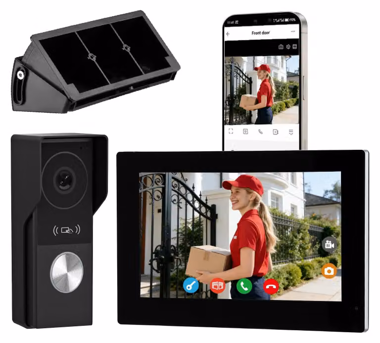 Kit videocitofono con schermo touchscreen da 7 pollici - Telecamera HD 1080p a 24V - Con visione notturna