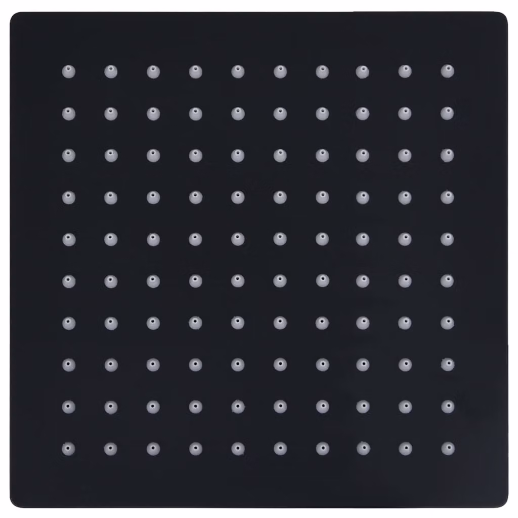 Testa Doccia a Pioggia in Acciaio Inoxe 20x20 cm Quadrata Nera