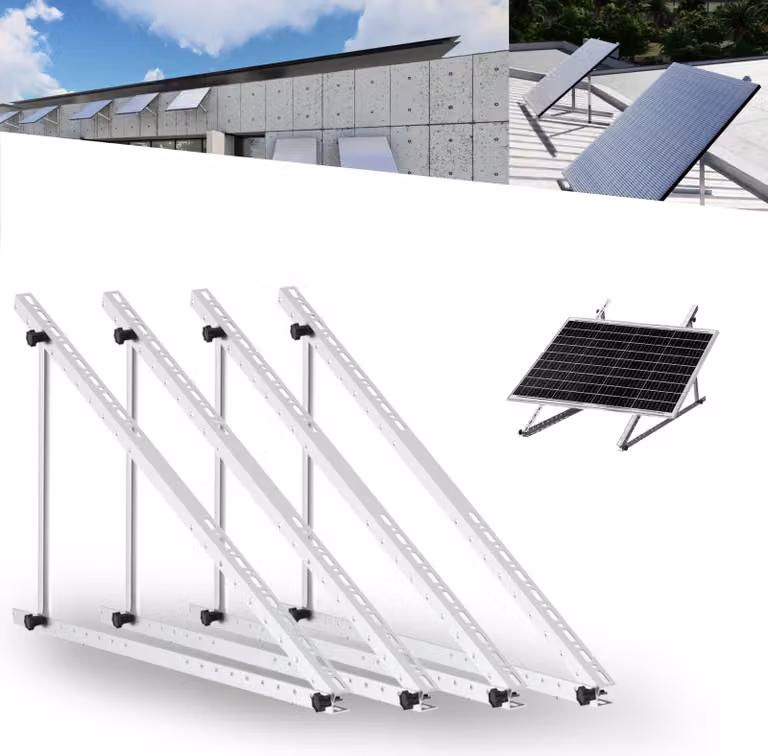4 PCS 118cm supporto per modulo solare per 2 moduli solari Supporti fotovoltaici Supporto per centrale elettrica da balcone per tetto piano Freestanding