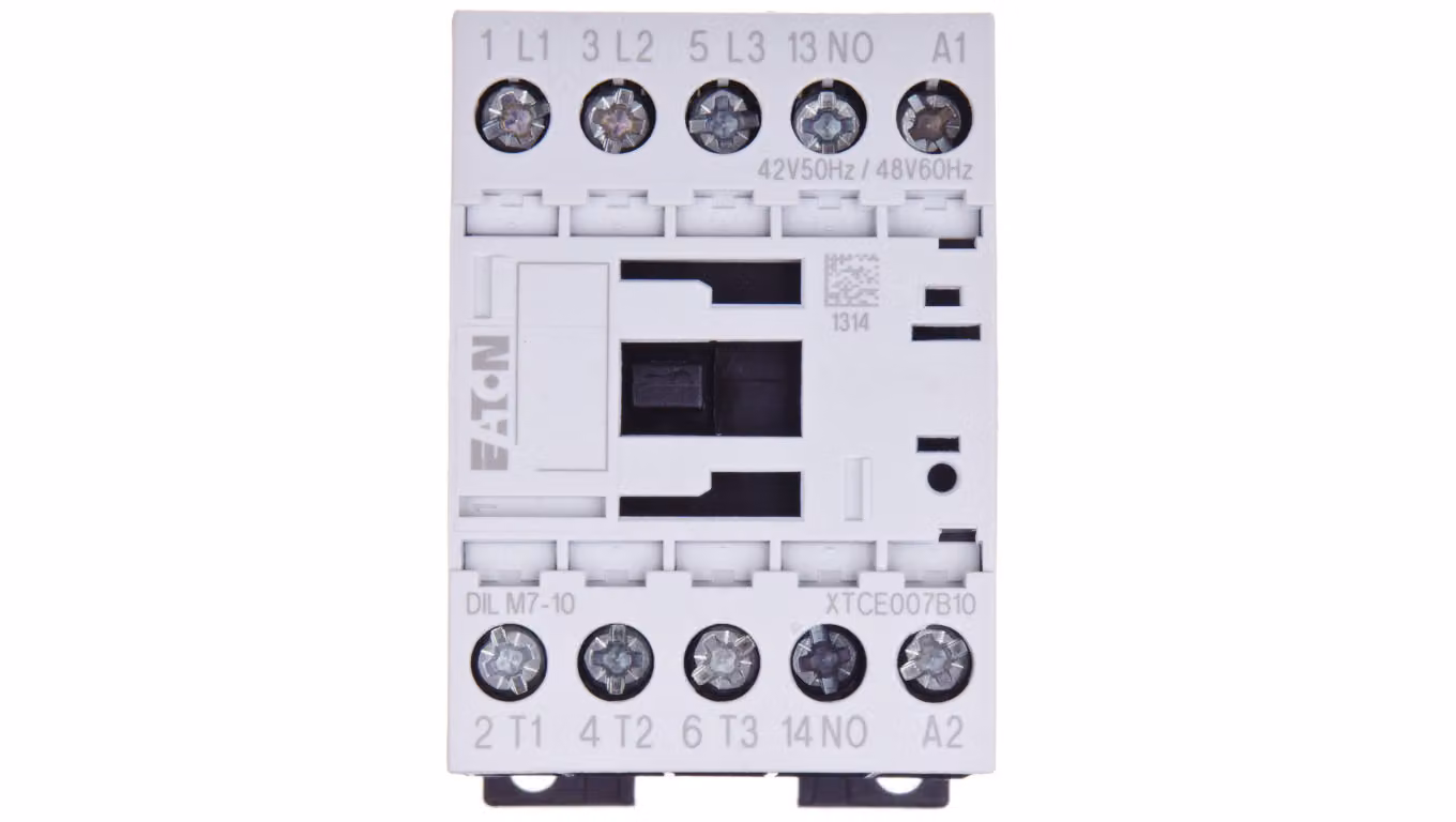 Contattore di potenza 7 A, 3 poli, 42 V CA, 1 NO, 0 R, DILM7-10 (42 V 50 Hz, 48 V 60 Hz) 276546