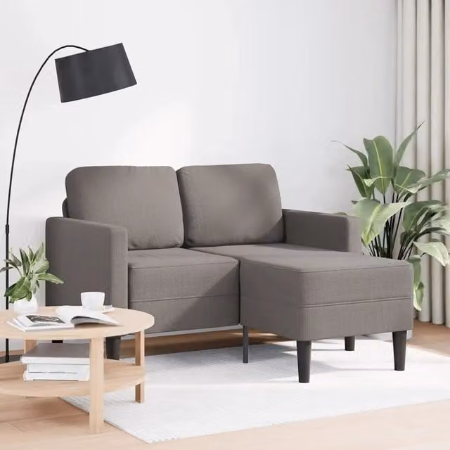 Divano a L moderno vidaXL in tessuto beige o grigio con chaise longue a sinistra – 1