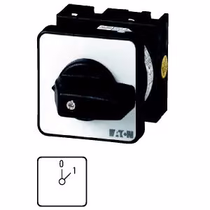 Interruttore on-off Eaton, T0, 20 A, da incasso, 2 moduli, contatti: 3, 45°, con scatto, con posizione zero, 0-1, codice articolo 15403 069703