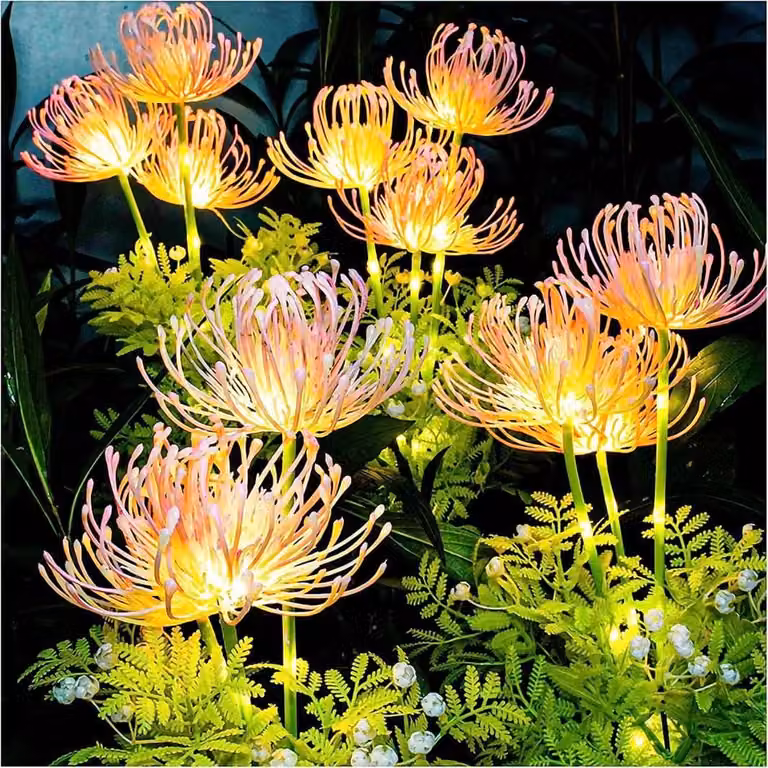 Lampade solari a forma di fiore, confezione da 2, grado di protezione IP65, luce bianco caldo, tecnologia LED, per uso esterno