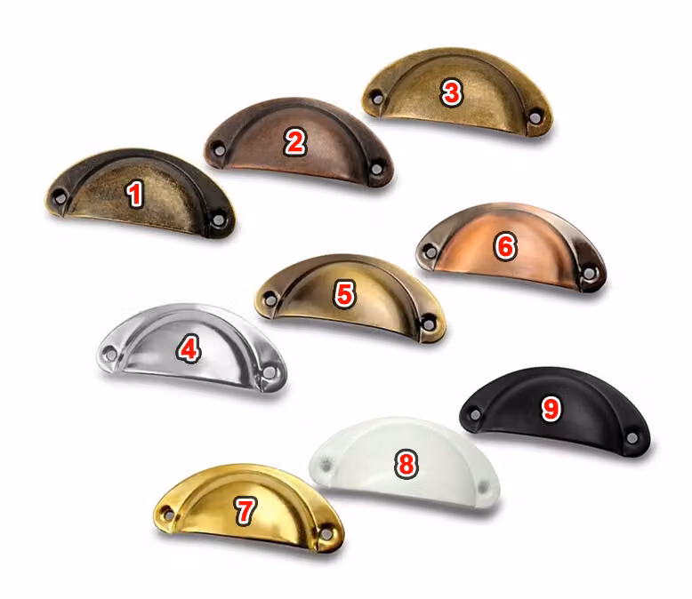 Set di 10 maniglie per mobili a forma di conchiglia: colore 9