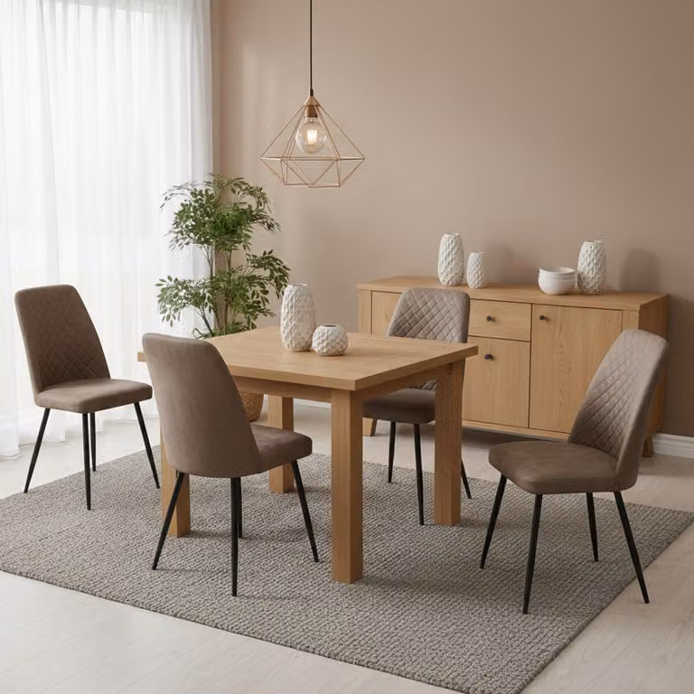 Dmora set di Sedie Vendone Marrone, 4 Sedie Imbottito